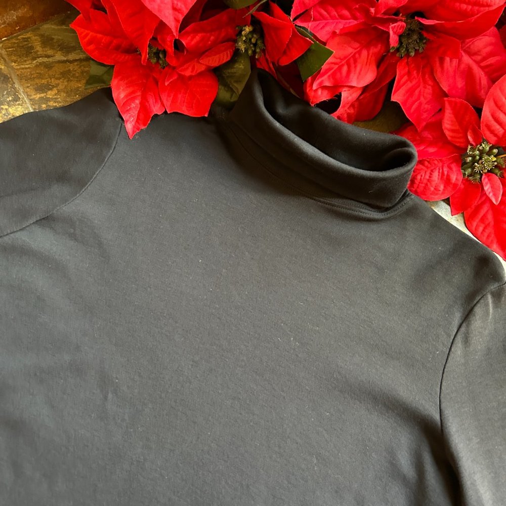 L.L. Bean Pima Cotton Turtleneck in Black - Picture 3 of 12